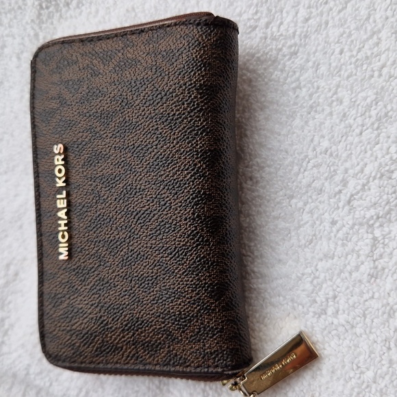 Michael Kors Textured Brown Wallet with Gold Accents - Picture 10 of 10